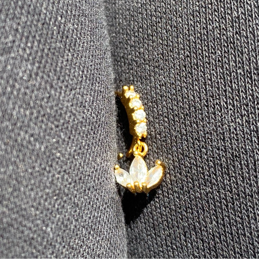 Lotus hoop nose ring